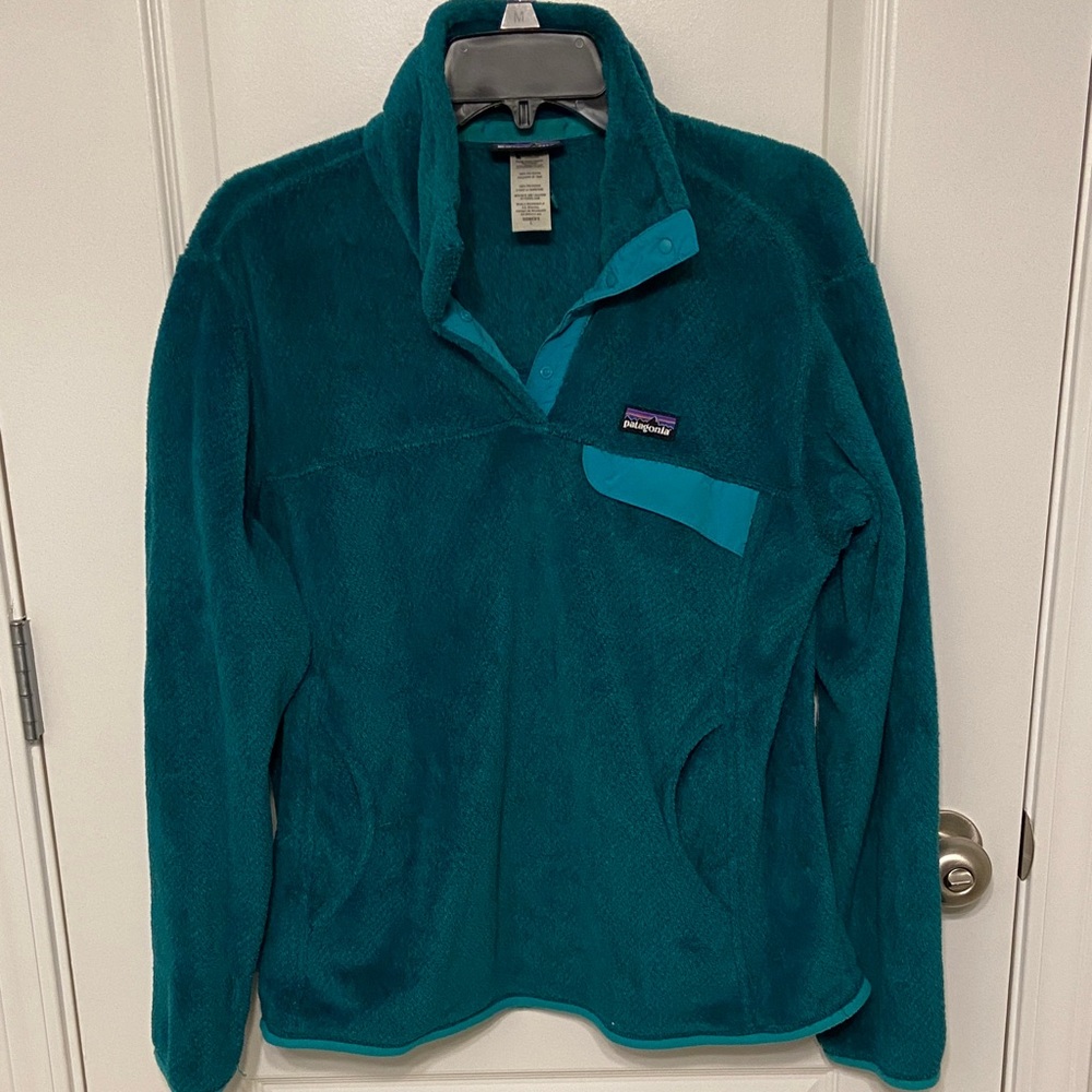Patagonia Teal Fleece Pullover Sweatshirt